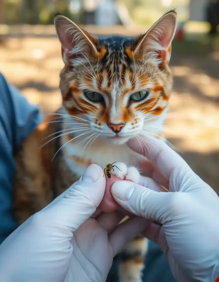 Chat piqué par une guêpe : que faire et comment le soulager