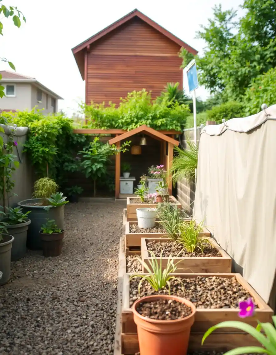 Petit jardin. Illustre lâexonĂ©ration de taxe d'amĂ©nagement.