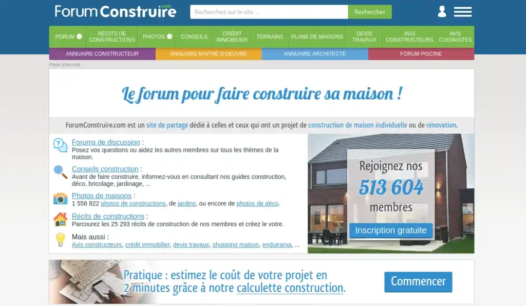 Forum Construire homepage