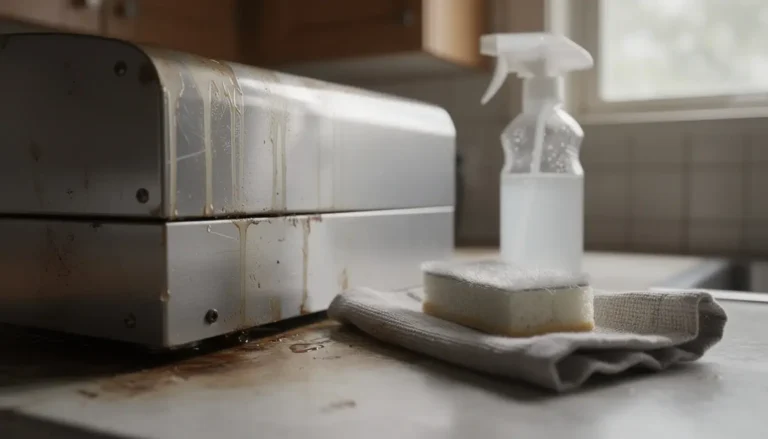 Hotte de cuisine sale. Produits dégraissant.