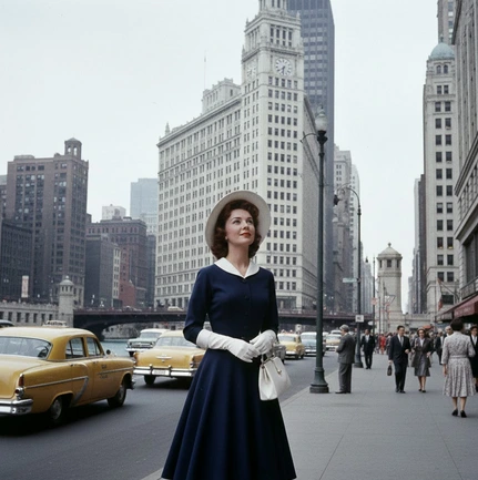 femme a Chicago dans les années 50