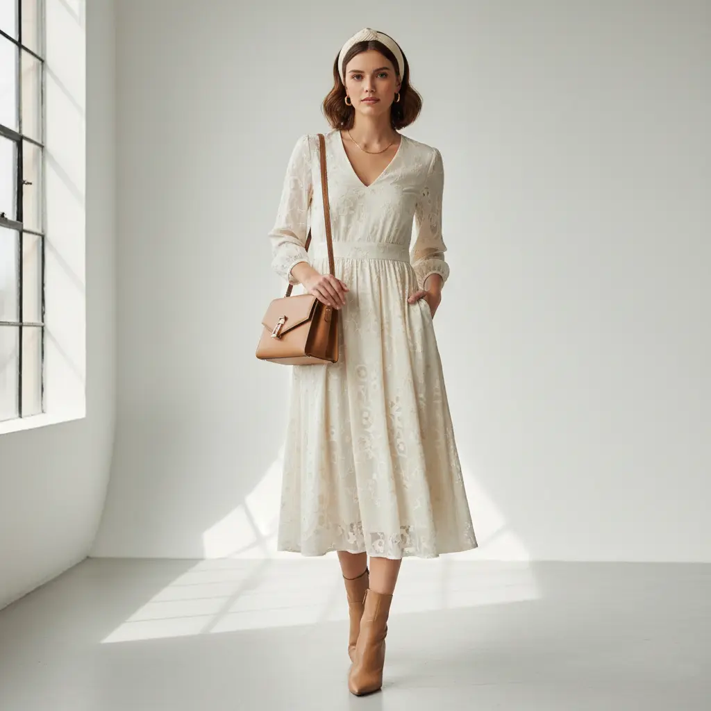 Femme portant un bandeau assorti à sa tenue, illustrant comment intégrer cet accessoire mode avec style et harmonie.