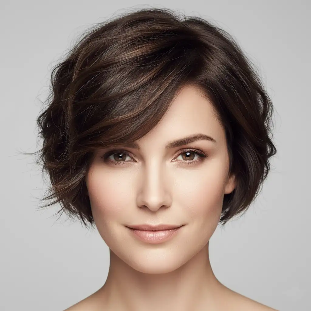 Coupe courte femme pour visage ovale : pixie ondulée naturelle et chic, style magazine coiffure