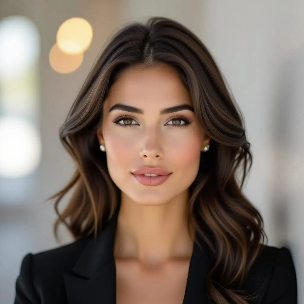 Portrait de Sandra Blazic, épouse de Christian Bale, élégante et discrète, style naturel et sophistiqué