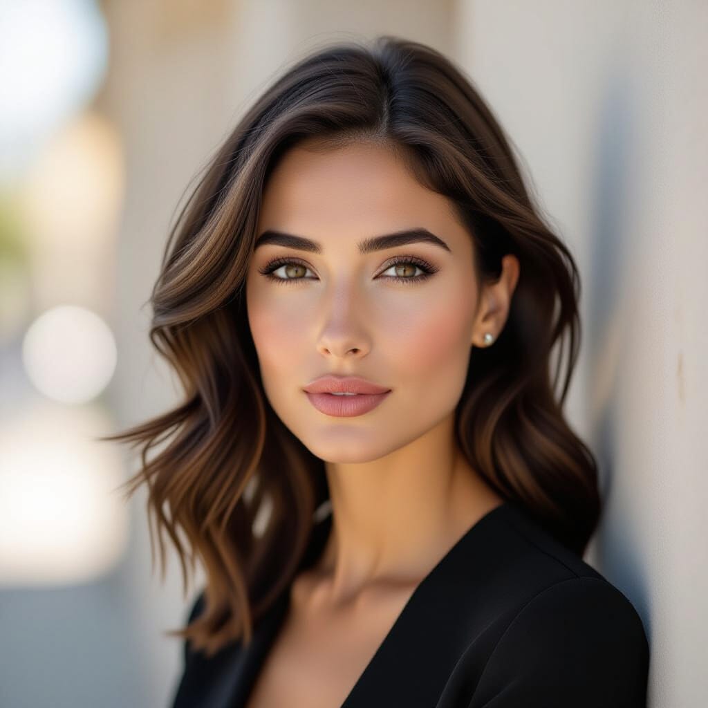 Portrait principal de Sandra Blazic, épouse de Christian Bale, élégante et discrète, style naturel et sophistiqué